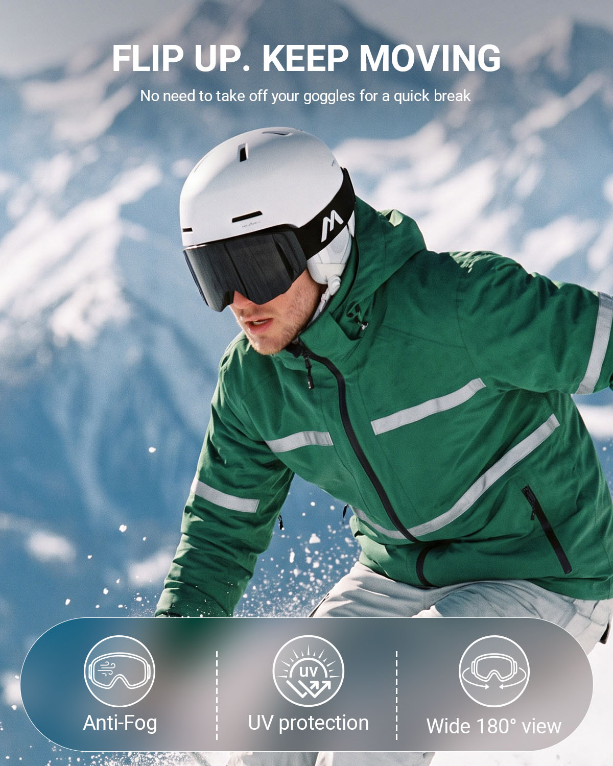 Magnetic Flip Up Ski Goggles