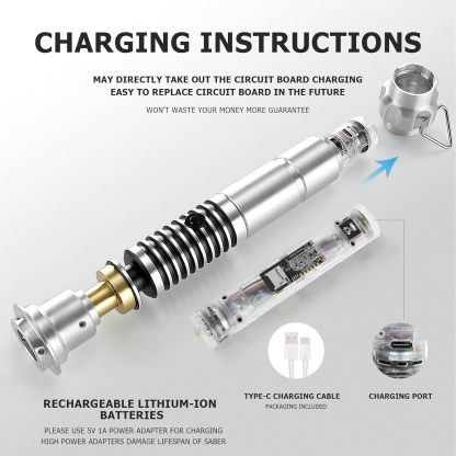 Luke Skywalker lightsaber V1 Smooth Swing Motion Control Metal Hilt 27cm