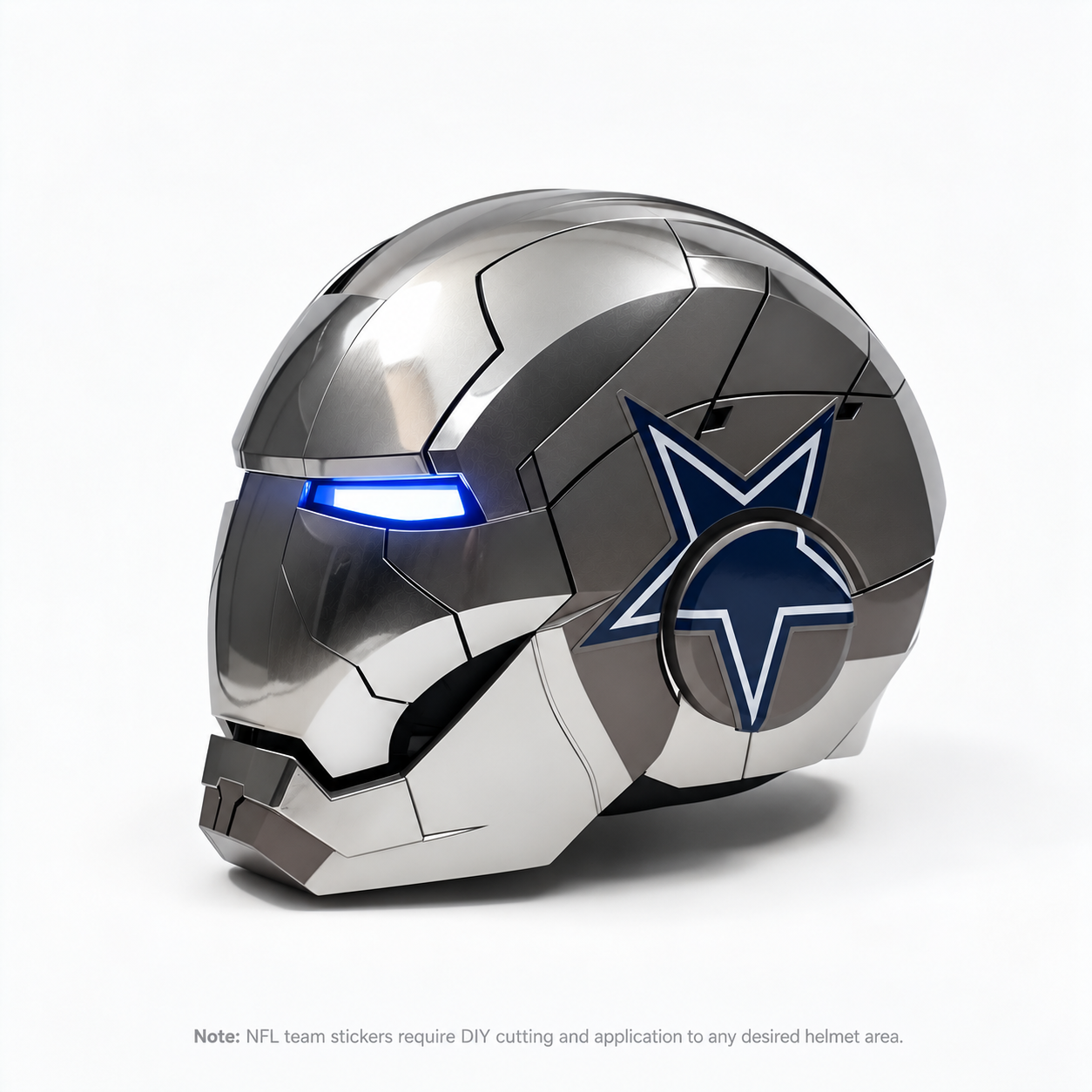Dallas Cowboys inspired Iron Man MK5 helmet with LED eyes