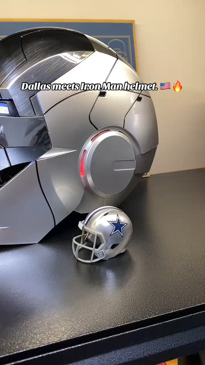 Dallas Custom Sticker Iron Man MK5 Silver Helmet – 1:1 Wearable Voice, Remote & Touch Control