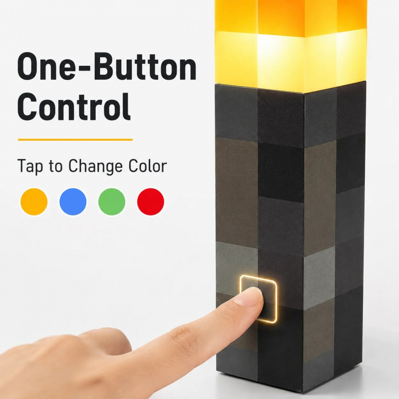 USA STOCK丨Pixel Gaming Night Lights Torch & 11 Colors Diamond Sword Lamp