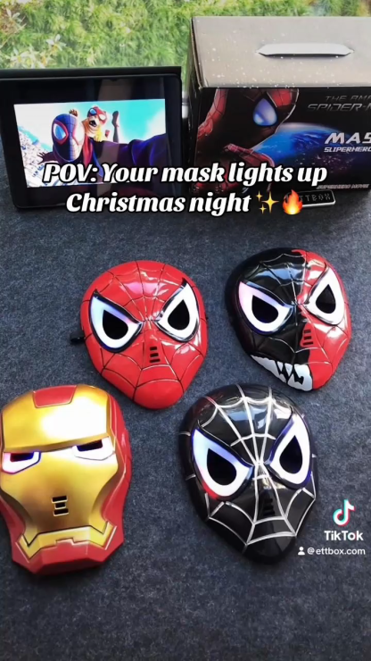[NEW] Avengers LED Superhero Mask – Iron Man & Spider-Man Glow Cosplay Gift