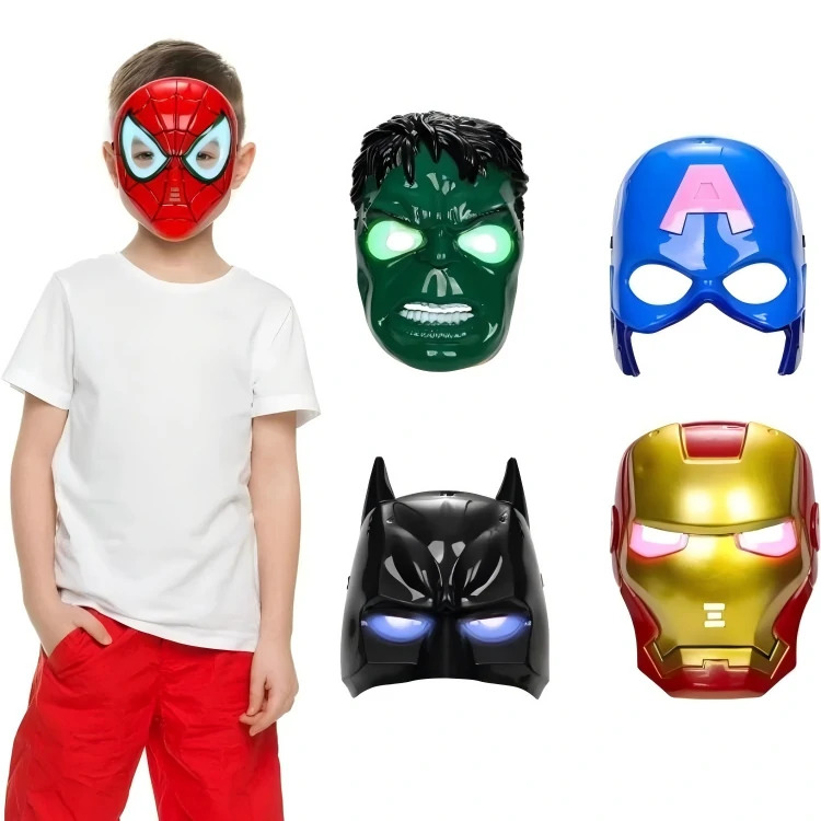 [NEW] Avengers LED Superhero Mask – Iron Man & Spider-Man Glow Cosplay Gift