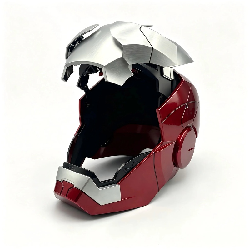 Iron Man MK5 Red/Silver Helmet – 1:1 Wearable Jarvis Voice Control Mask
