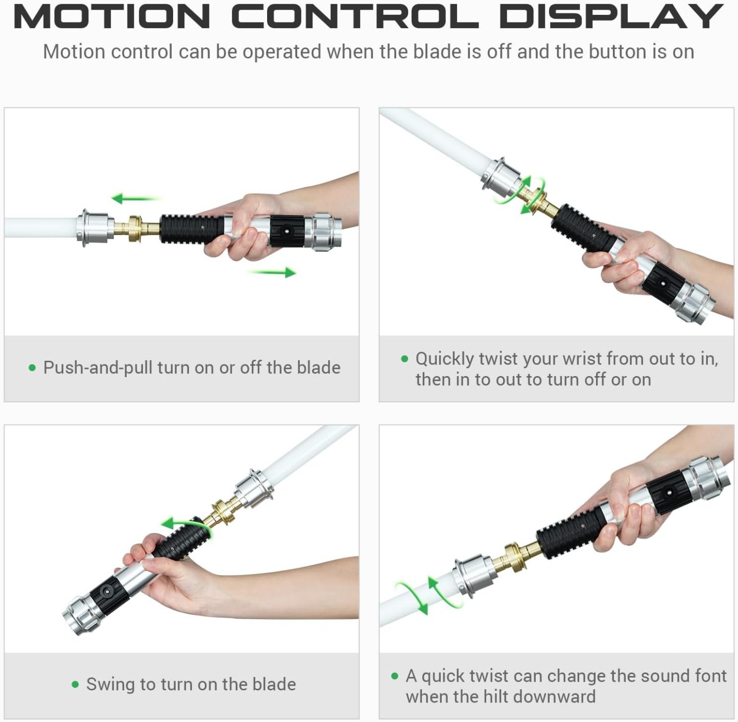 Obiwan Lightsaber Motion Control Smooth Swing with Infinite Color Metal Hilt 31.6CM