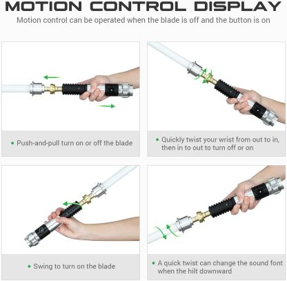 Obiwan Lightsaber Motion Control Smooth Swing with Infinite Color Metal Hilt 31.6CM