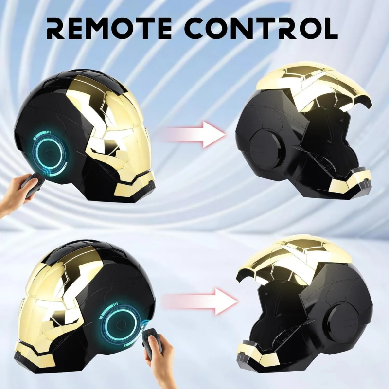 【NEW】Iron Man MK5 Black & Gold Helmet – Autoking 1:1 Wearable Voice, Remote & Touch Control