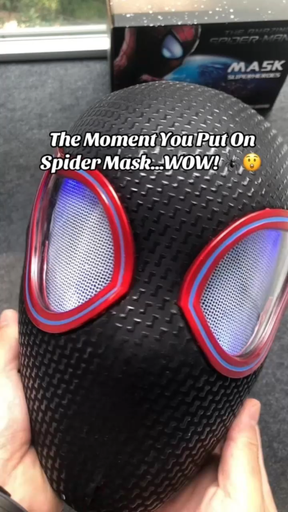 [NEW] Miles Morales Spiderman Mask with Blinking Eyes Remote Control
