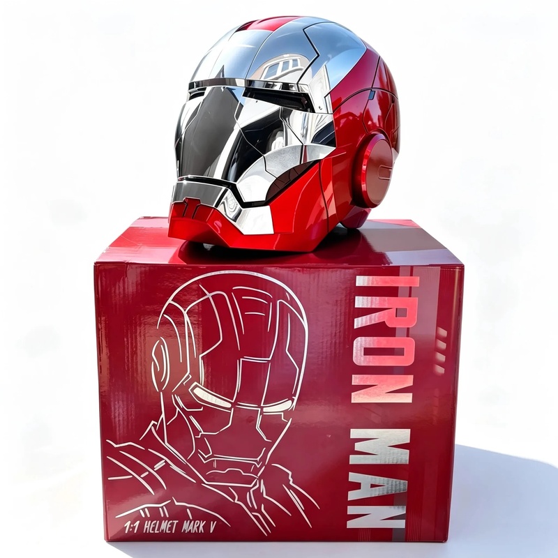 Iron Man MK5 Red/Silver Helmet – 1:1 Wearable Jarvis Voice Control Mask