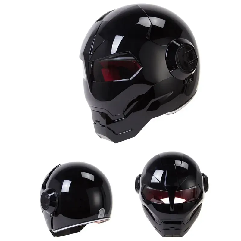 [NEW]Vintage Retro Iron Man Motorcycle Helmet – Full Face Cruiser, Chopper, Cafe Racer Motorbike Helmet