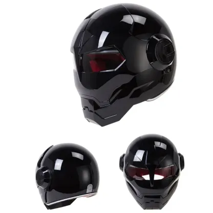 [NEW]Vintage Retro Iron Man Motorcycle Helmet – Full Face Cruiser, Chopper, Cafe Racer Motorbike Helmet