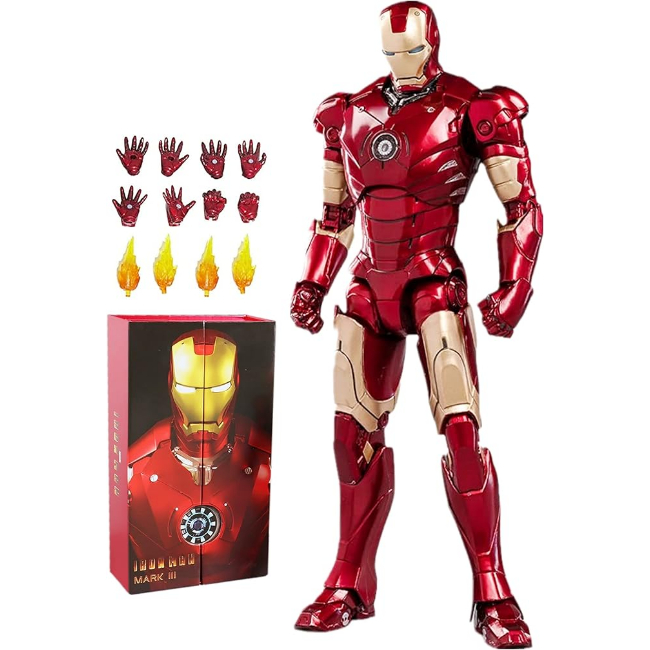 Iron Man Action Figures 10th Anniversary Metal Texture Painting 7 inches 