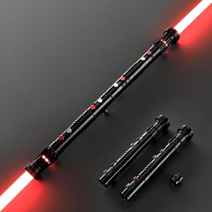 Double Blade Light Up Saber Motion Control Dueling Light Saber 2 In 1 Metal Hilt