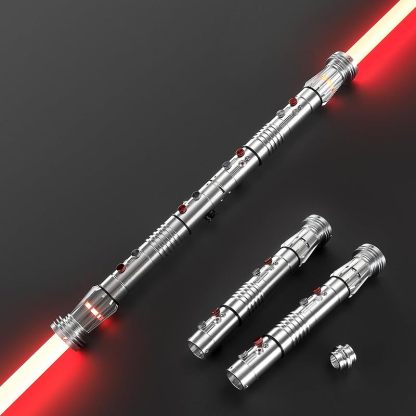 Double Blade Light Up Saber Motion Control Dueling Light Saber 2 In 1 Metal Hilt