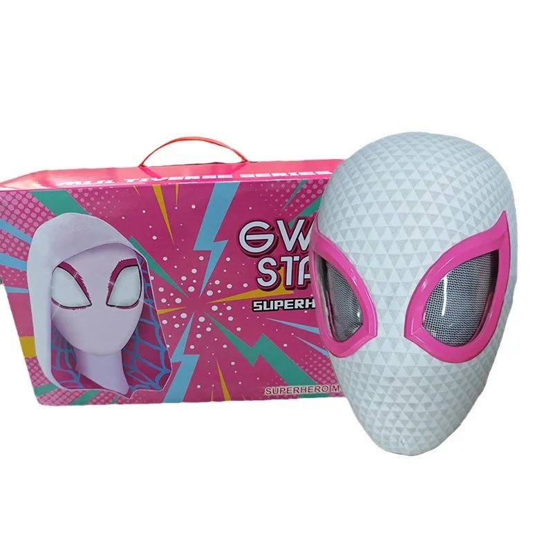 Miles Morales &Gwen Stacy Spiderman Mask with Blinking Led Eyes Remote Control