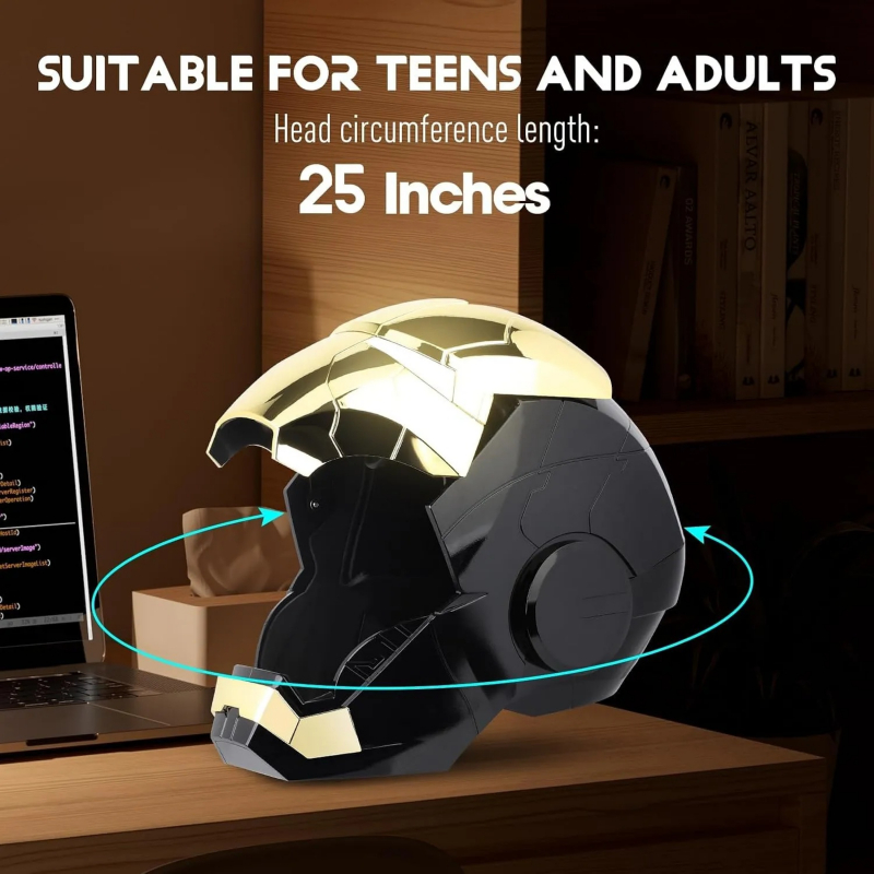 【NEW】Iron Man MK5 Black & Gold Helmet – Autoking 1:1 Wearable Voice, Remote & Touch Control