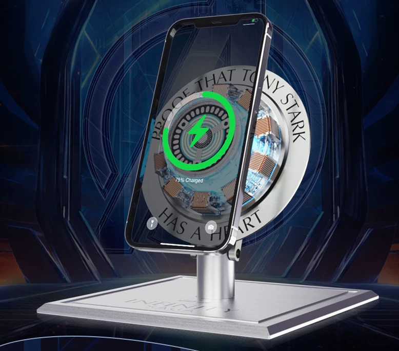 [NEW] Iron Man Arc Reactor Magnetic Wireless Charger Stand – Alloy Base Auto Inductive Lifting Phone Dock