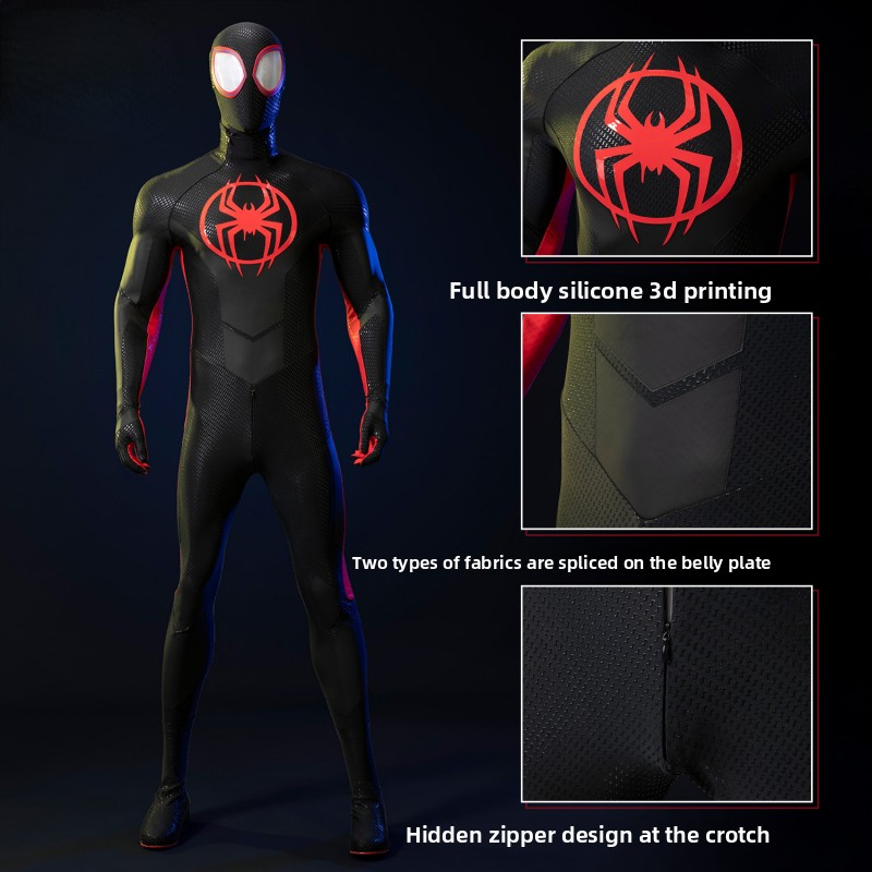 Costume Set丨Miles Morales Spider-Man Cosplay Suit – Full Body Stretch Costume,Handcrafted