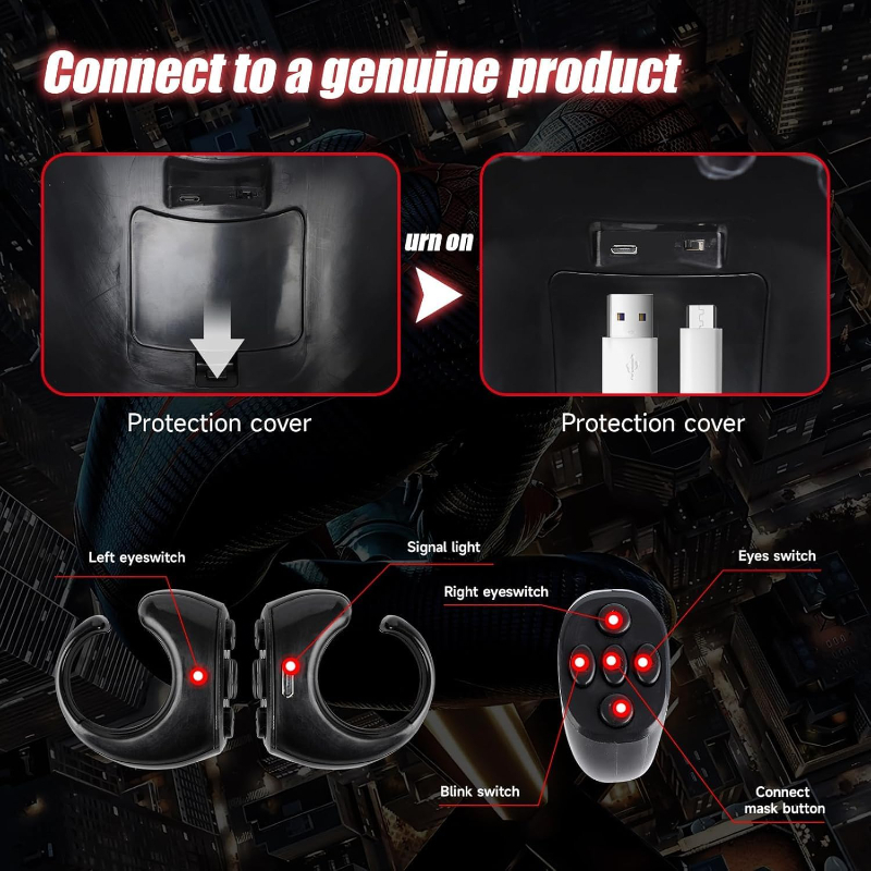 [NEW]Spider man Mask Ⅱ Remote control with moving eyes