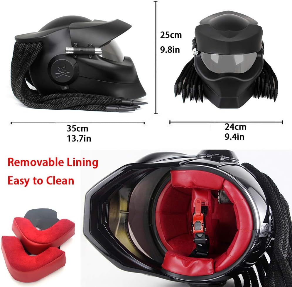 [NEW] The Predator Motorcycle Helmet 🏍️ – Full Face with Revealable Lens | DOT Certified
