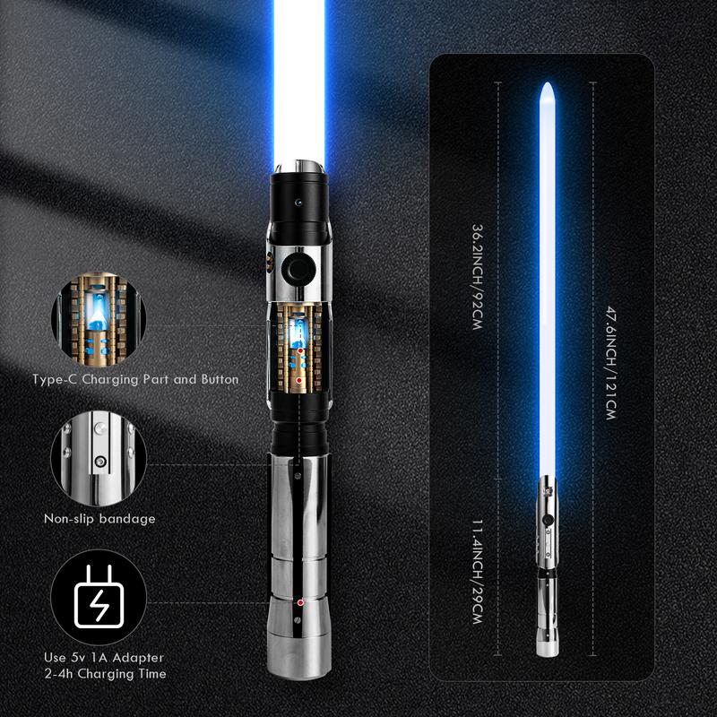 Starkiller V1 Crystal Lightsaber 16 Colors Changing Base Lit Saber Hilt 29CM