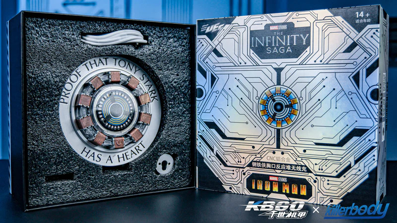 [NEW] Iron Man Arc Reactor Magnetic Wireless Charger Stand – Alloy Base Auto Inductive Lifting Phone Dock