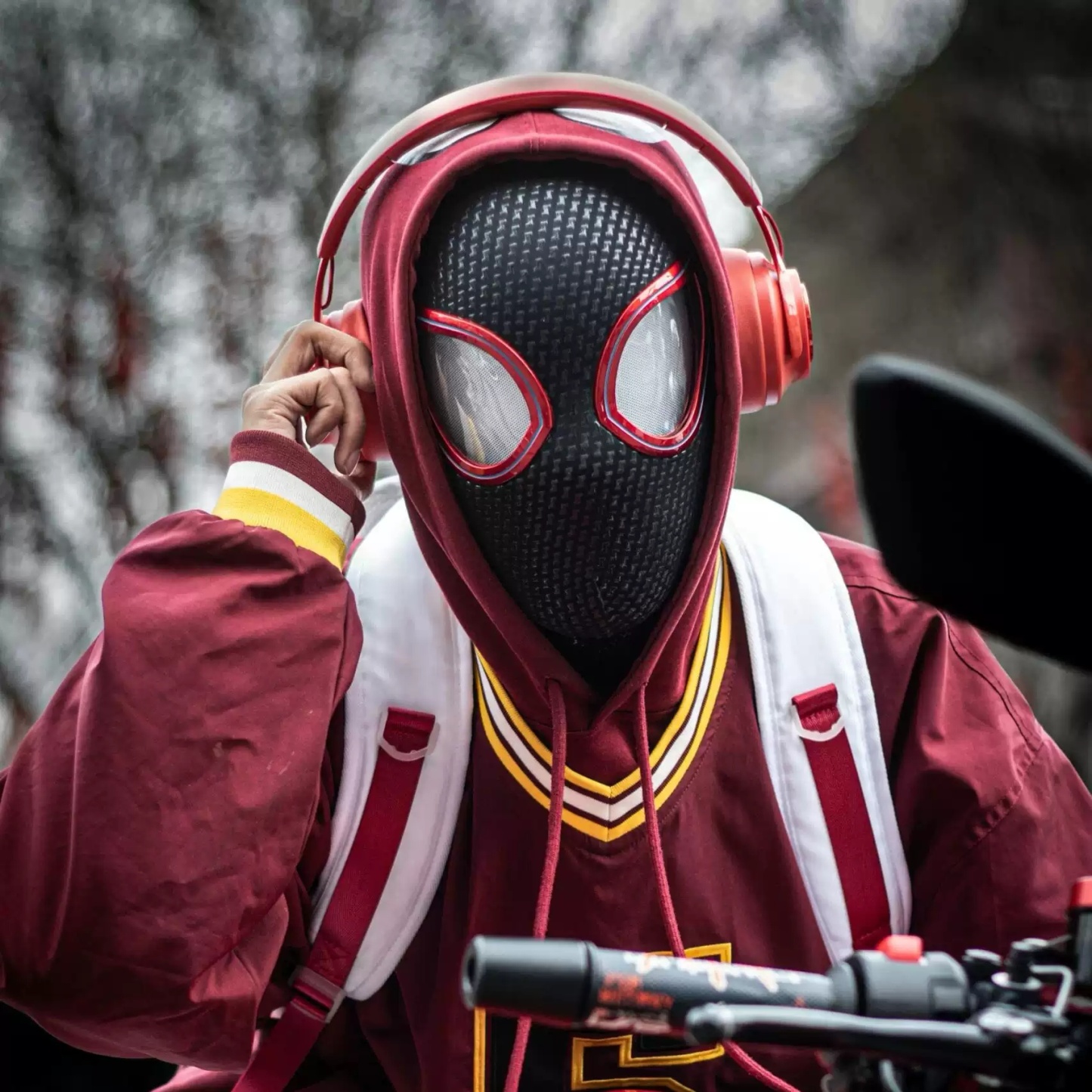 Miles Morales &Gwen Stacy Spiderman Mask with Blinking Led Eyes Remote Control