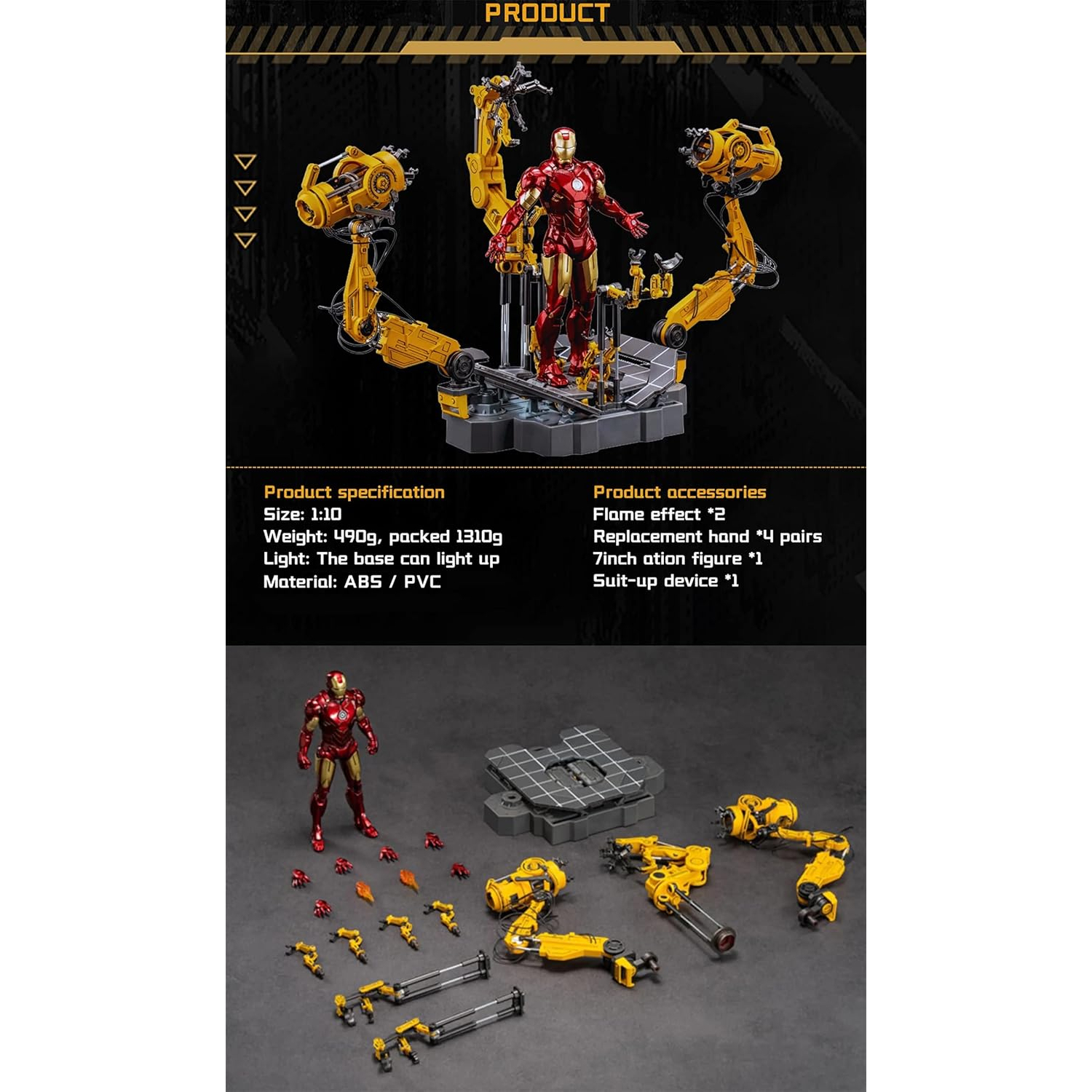 Iron Man MK4 Suit-up Gantry 7 Inch Action Figure