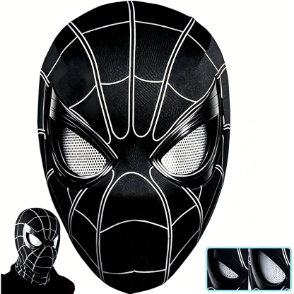 【NEW】Spiderman Mask with Moving Eyes LED Light Remote Control Cosplay Helmet Gift for Fans