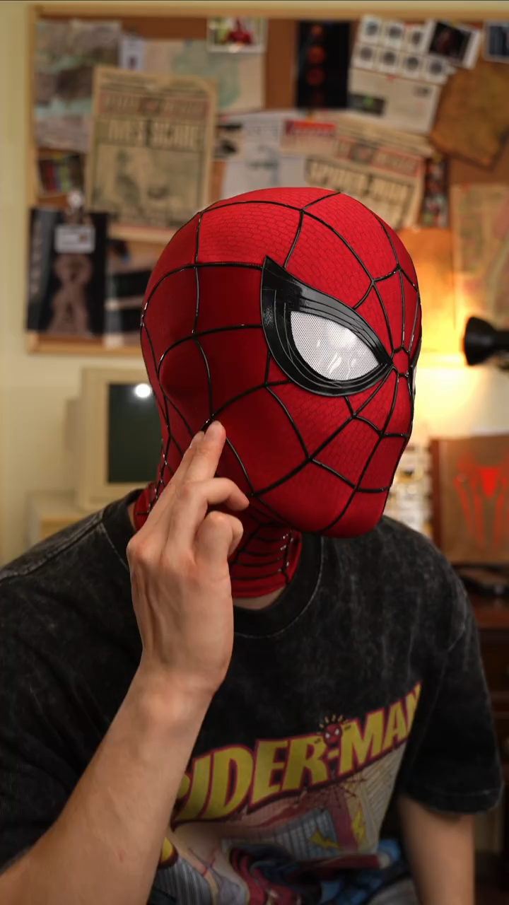 【NEW】Spider-Man Brand New Day Magnetic Eye Mask with Head Shell Cosplay Face Mask
