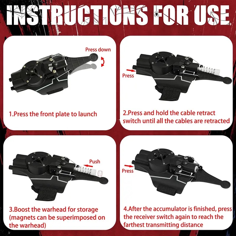 Spiderman web shooter real shooting wrist launcher 