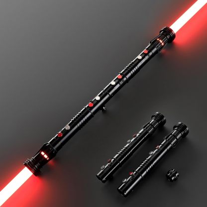 Double Blade Light Up Saber Motion Control Dueling Light Saber 2 In 1 Metal Hilt