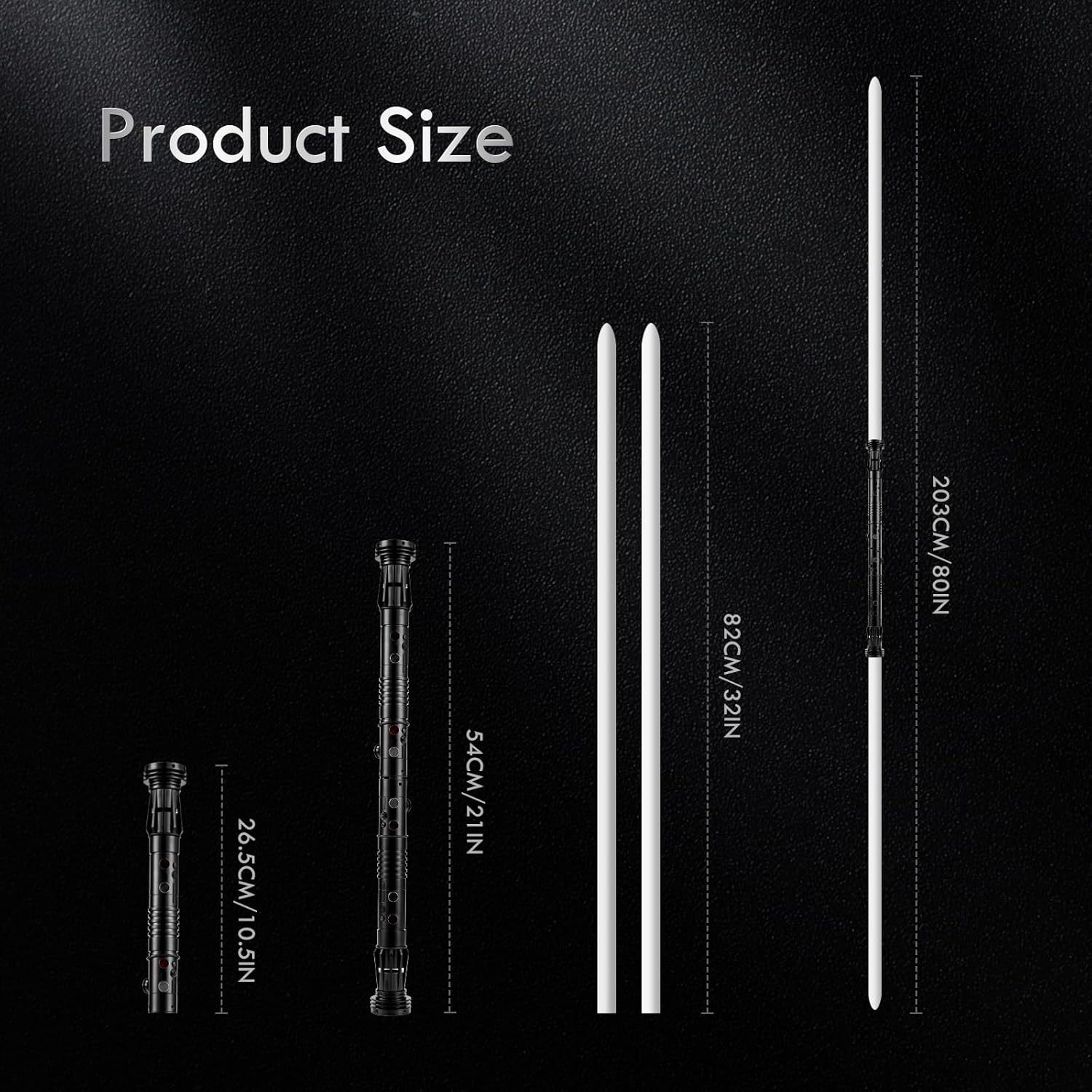 Double Blade Light Up Saber Motion Control Dueling Light Saber 2 In 1 Metal Hilt