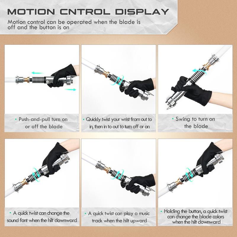 Luke Skywalker lightsaber V2 Smooth Swing Motion Control Metal Hilt 27cm 016