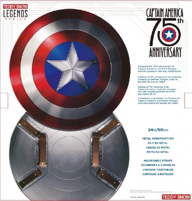 【NEW】Captain America Shield Metal,Single-layer aluminum alloy original color,75th anniversary