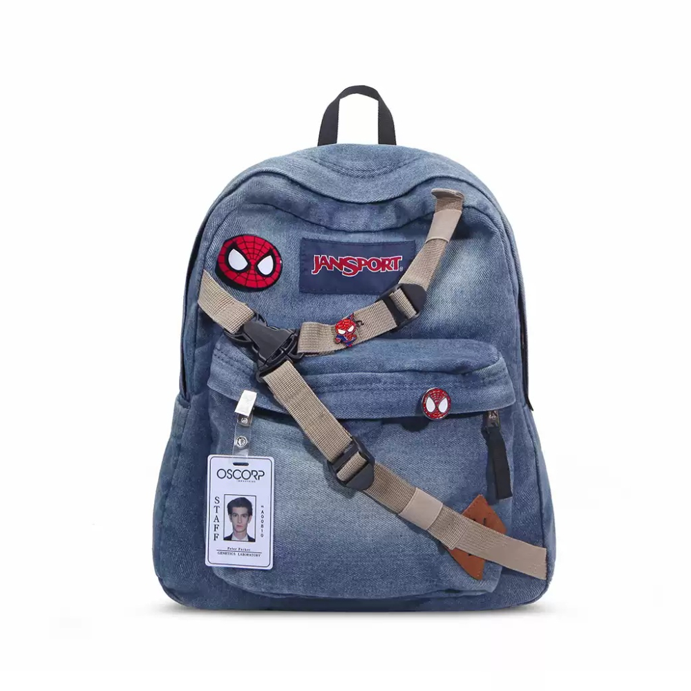 TASM1 Spider-Man Denim Backpack – Handmade Waterproof Custom Design