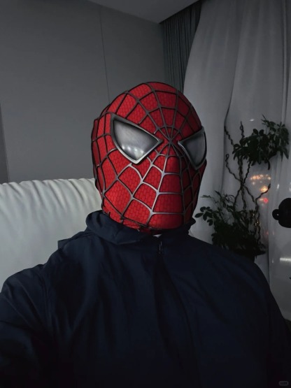 【Premium】Spider-Man Tobey Maguire Full Head Shell Magnetic Eye Mask Cosplay