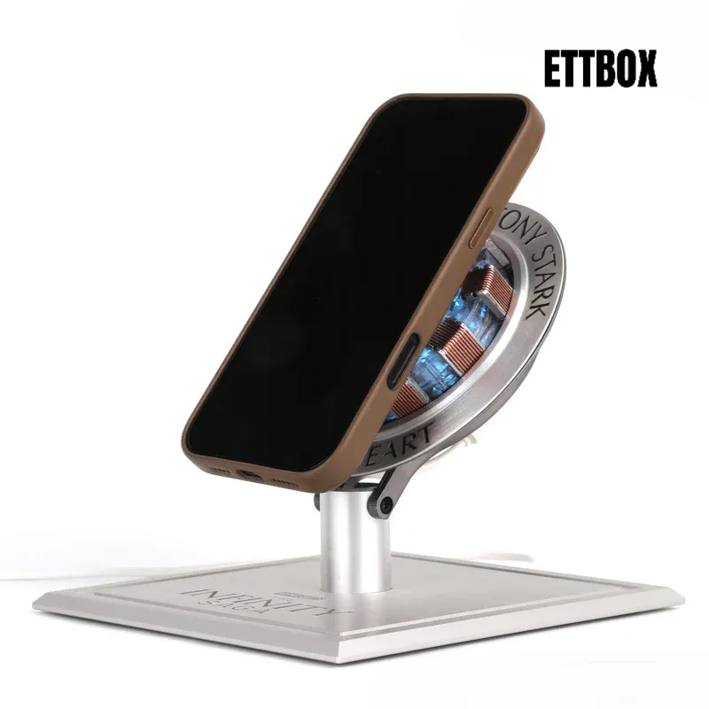 [NEW] Iron Man Arc Reactor Magnetic Wireless Charger Stand – Alloy Base Auto Inductive Lifting Phone Dock