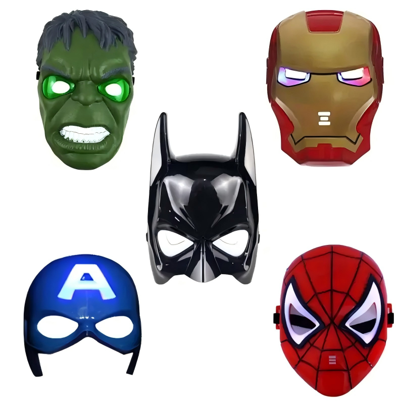 [NEW] Avengers LED Superhero Mask – Iron Man & Spider-Man Glow Cosplay Gift