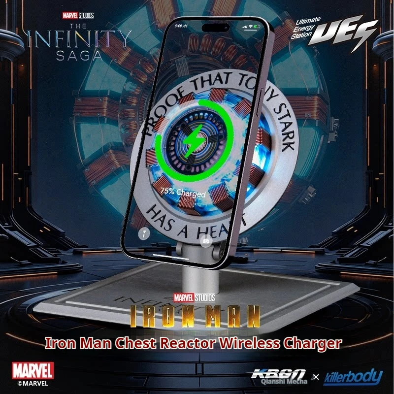 [NEW] Iron Man Arc Reactor Magnetic Wireless Charger Stand – Alloy Base Auto Inductive Lifting Phone Dock