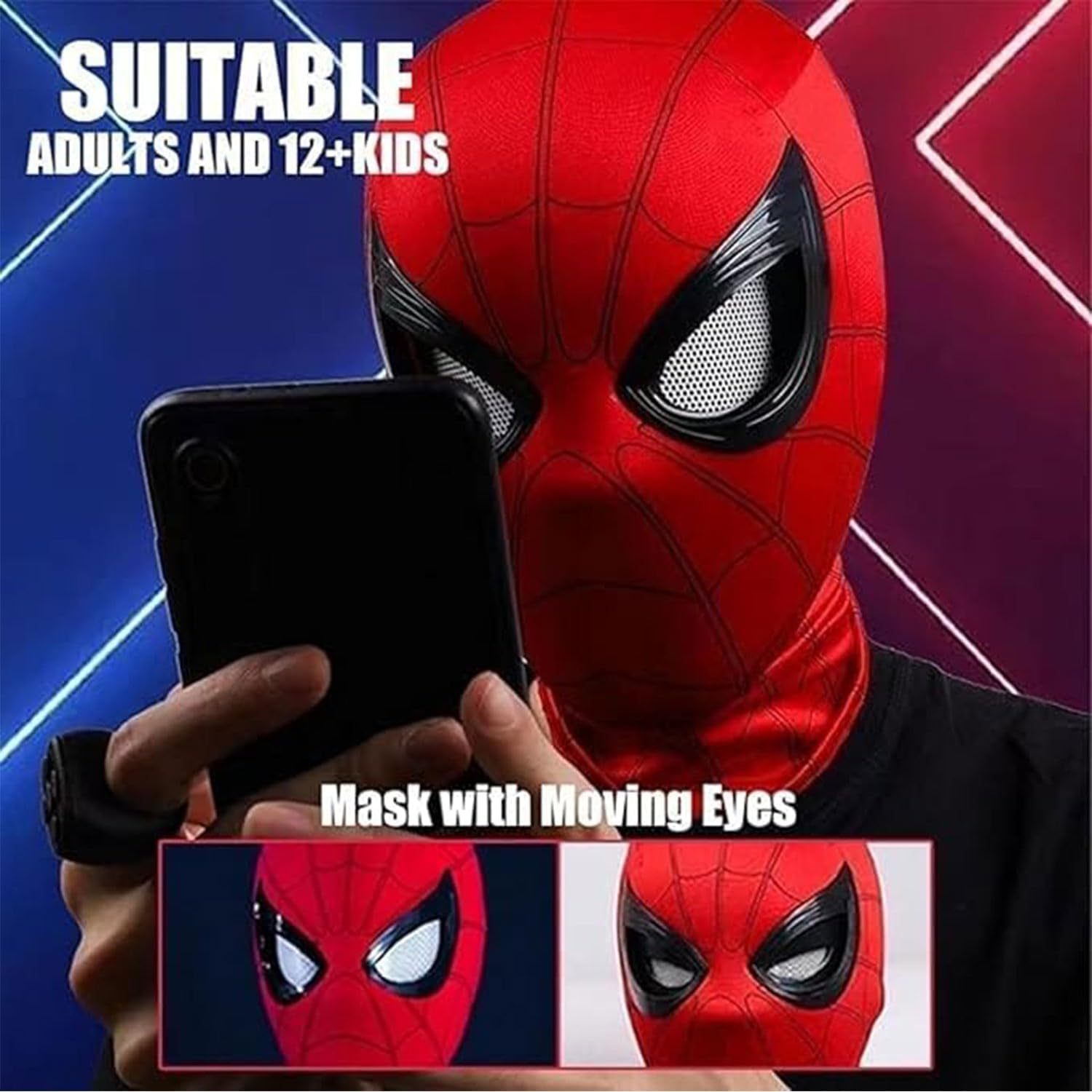 [NEW]Spiderman Mask With Moving Eyes Cosplay Masks