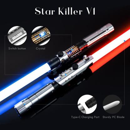 Starkiller V1 Crystal Lightsaber 16 Colors Changing Base Lit Saber Hilt 29CM