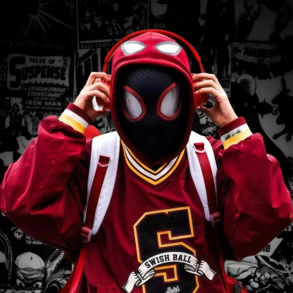 Miles Morales &Gwen Stacy Spiderman Mask with Blinking Led Eyes Remote Control