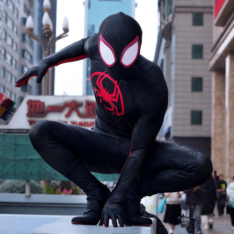 Costume Set丨Miles Morales Spider-Man Cosplay Suit – Full Body Stretch Costume,Handcrafted