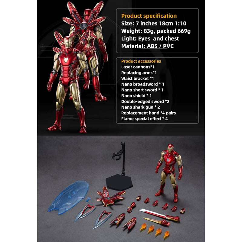 Iron Man MK85 Action Figure Tony Stark Collection 1/10 Scale