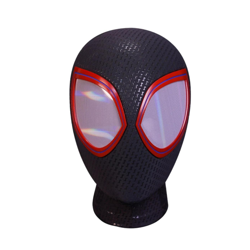 Premium Across the Spider-Verse Miles Morales Mask – ABS Half-Shell, Magnetic Eyes, Handcrafted