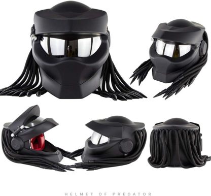 [NEW] The Predator Motorcycle Helmet 🏍️ – Full Face with Revealable Lens | DOT Certified