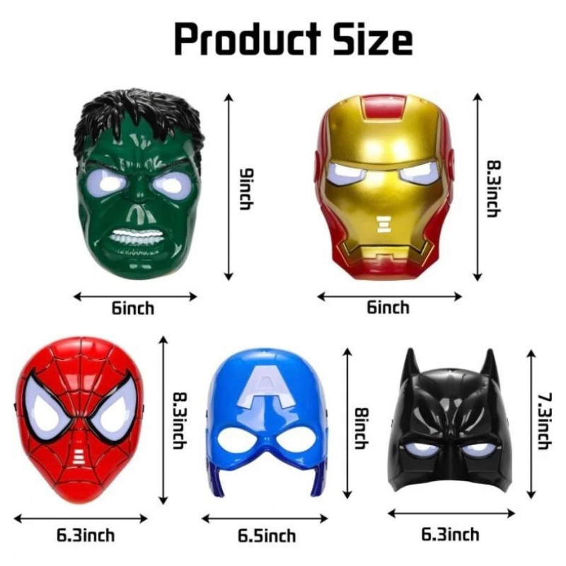 [NEW] Avengers LED Superhero Mask – Iron Man & Spider-Man Glow Cosplay Gift