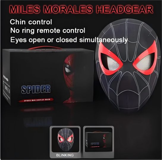 [NEW]Mlies Morales Mask with Moving eyes Black Style 