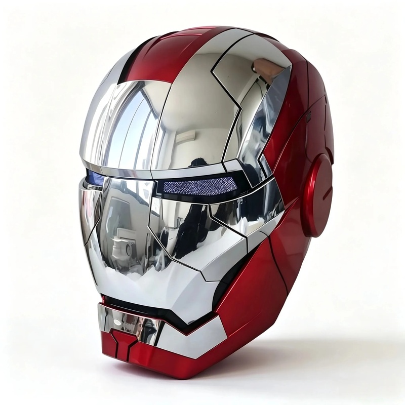 Iron Man MK5 Red/Silver Helmet – 1:1 Wearable Jarvis Voice Control Mask